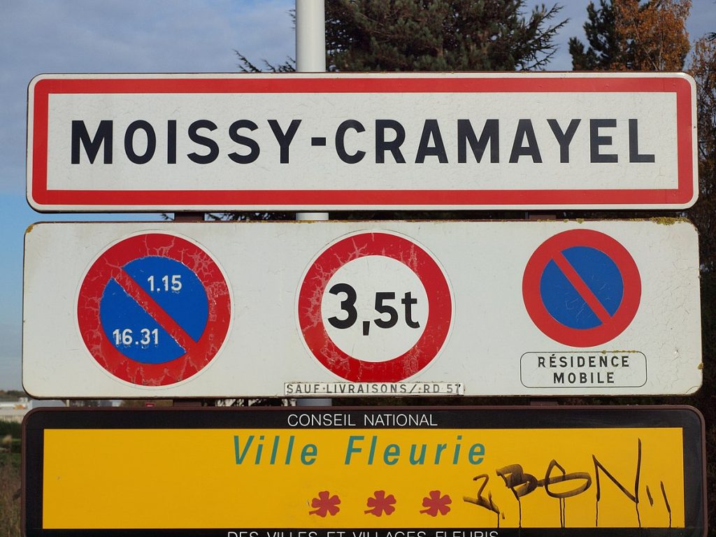 Panneau d'entrée de Moissy-Cramayel