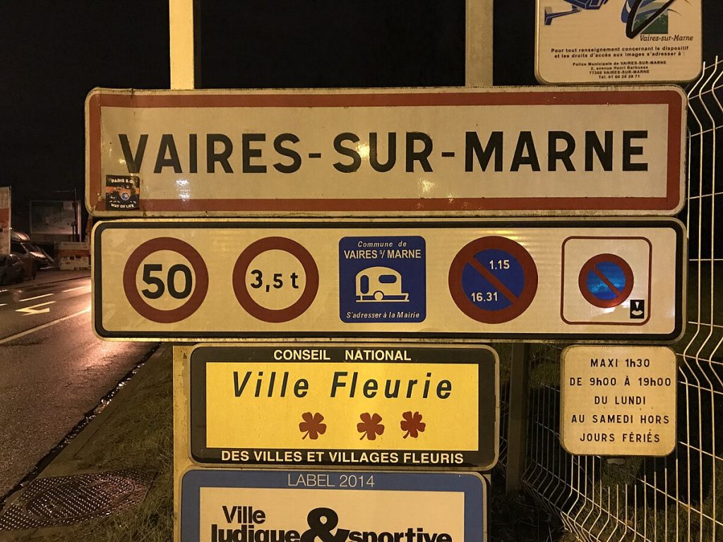 Panneau d'entrée de Vaires-sur-Marne