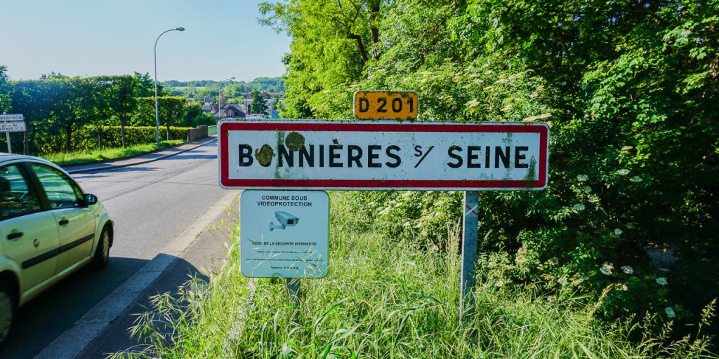 Panneau d'entrée de Bonnières-sur-Seine