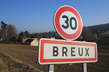 Panneau d'entrée de Breux-Jouy