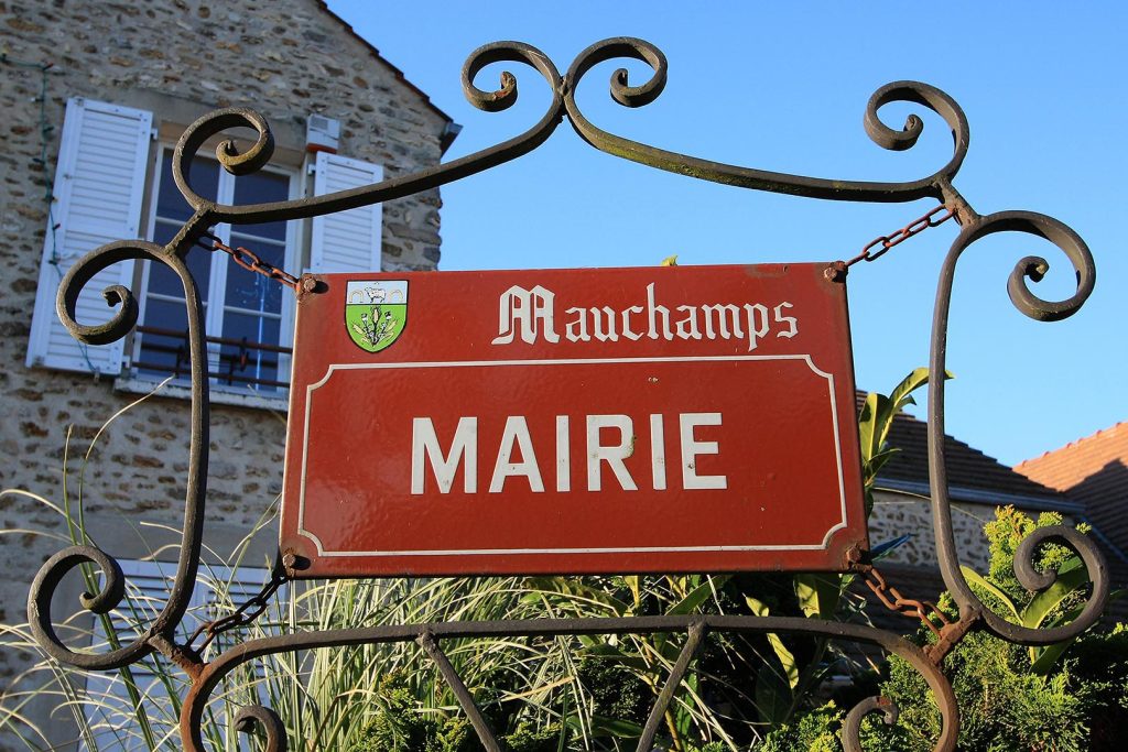 Panneau d'entrée de Mauchamps