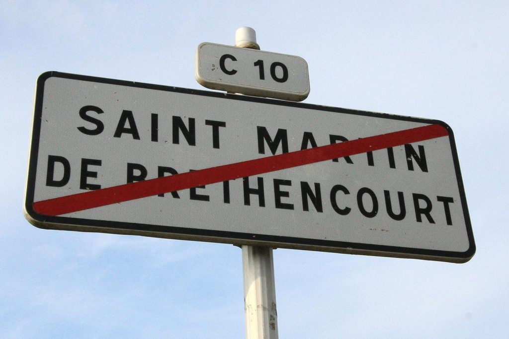 Panneau d'entrée de Saint-Martin-de-Bréthencourt