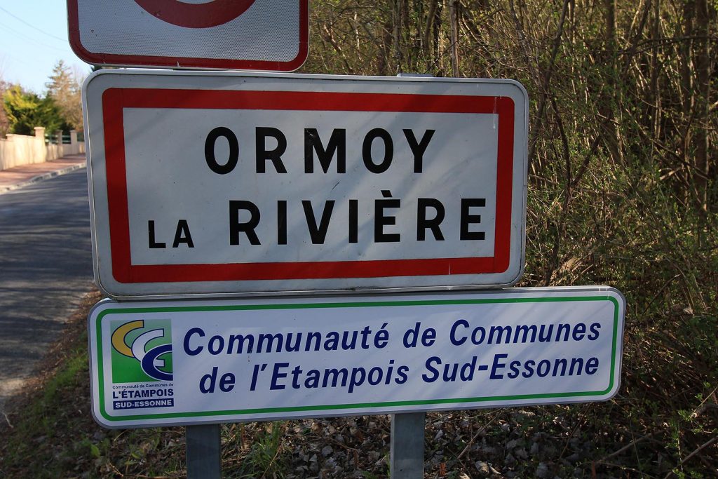 Panneau d'entrée de Ormoy-la-Rivière