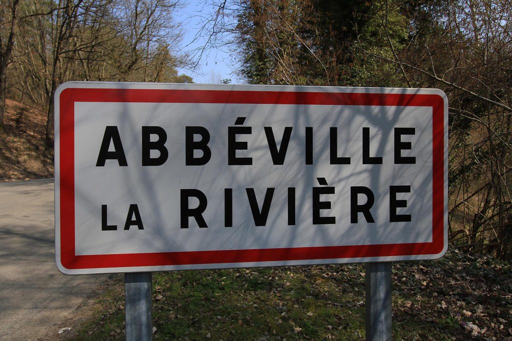 Panneau d'entrée de Abbéville-la-Rivière