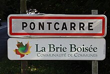 Panneau d'entrée de Pontcarré