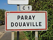 Panneau d'entrée de Paray-Douaville