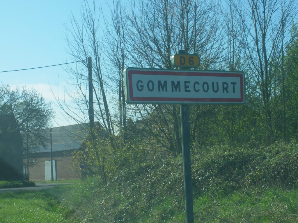 Panneau d'entrée de Gommecourt