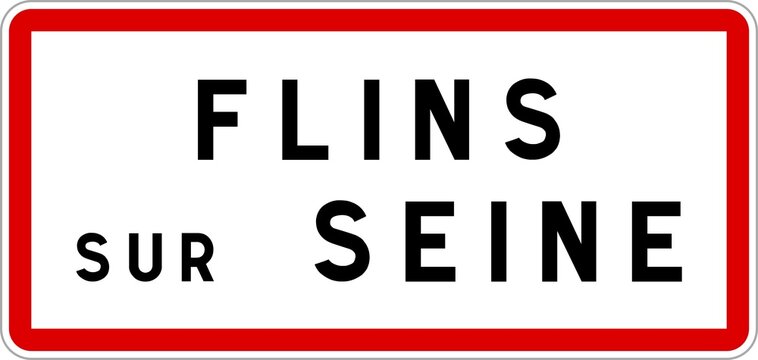 Panneau d'entrée de Flins-sur-Seine