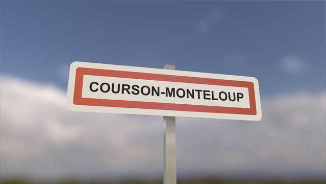 Panneau d'entrée de Courson-Monteloup