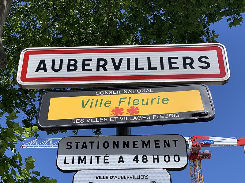 Panneau d'entrée de Aubervilliers