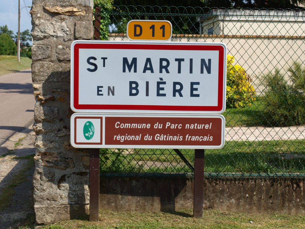 Panneau d'entrée de Saint-Martin-en-Bière