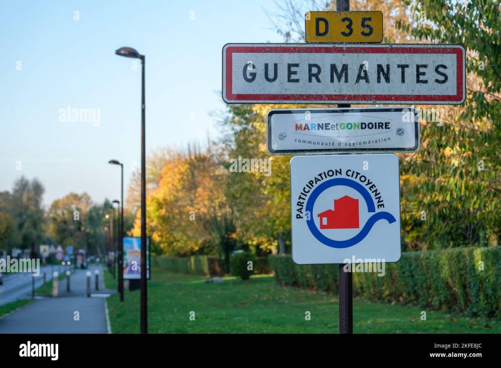 Panneau d'entrée de Guermantes