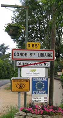 Panneau d'entrée de Condé-Sainte-Libiaire