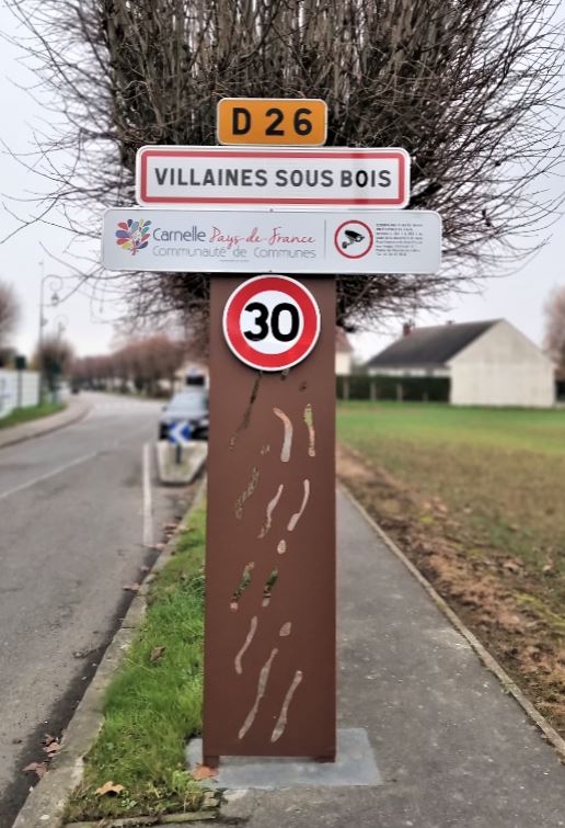 Panneau d'entrée de Villaines-sous-Bois